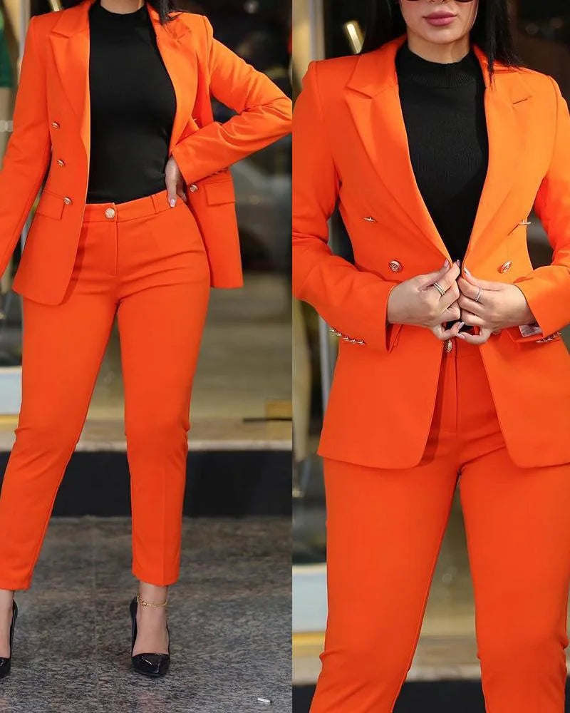 Conjunto de roupas de escritório feminino 2 peças