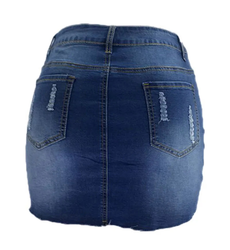 Saia jeans curta feminina casual