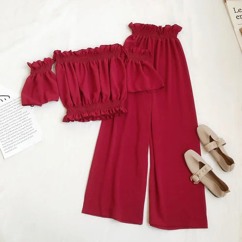 Conjunto Feminino de Verão | Blusa Casual Ombro a Ombro