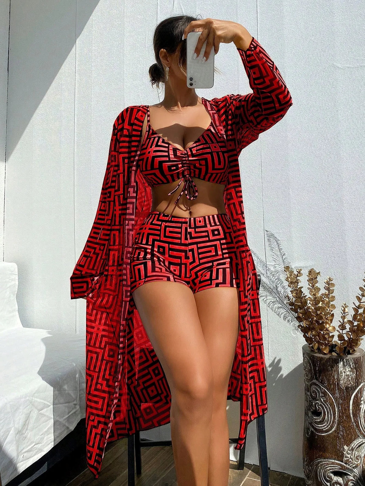 Conjunto de maiôs estampados
