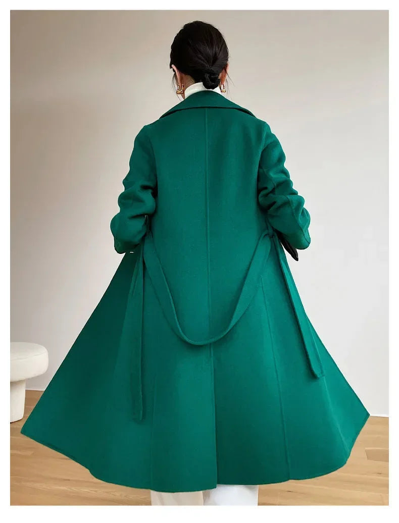 Moda Casaco de lã dupla face para mulheres