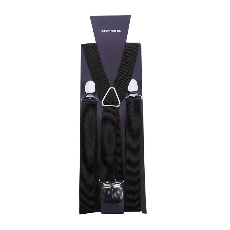 Suspenders Men Adjustable Elastic X Back Pants Women Suspender for Trousers 2.5CM Width 4 Clips Adjustable Elastic Back Braces