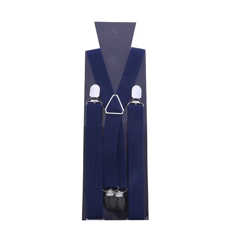 Suspenders Men Adjustable Elastic X Back Pants Women Suspender for Trousers 2.5CM Width 4 Clips Adjustable Elastic Back Braces