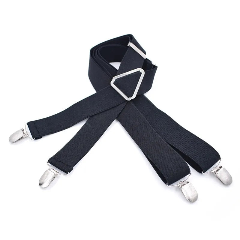 Suspenders Men Adjustable Elastic X Back Pants Women Suspender for Trousers 2.5CM Width 4 Clips Adjustable Elastic Back Braces