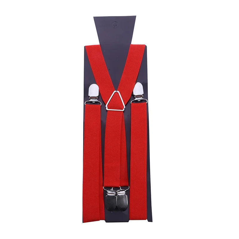 Suspenders Men Adjustable Elastic X Back Pants Women Suspender for Trousers 2.5CM Width 4 Clips Adjustable Elastic Back Braces