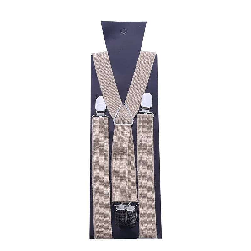 Suspenders Men Adjustable Elastic X Back Pants Women Suspender for Trousers 2.5CM Width 4 Clips Adjustable Elastic Back Braces