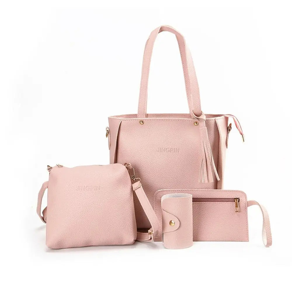 Conjunto Padrão Couro Bolsas de Ombro Bolsa Senhoras