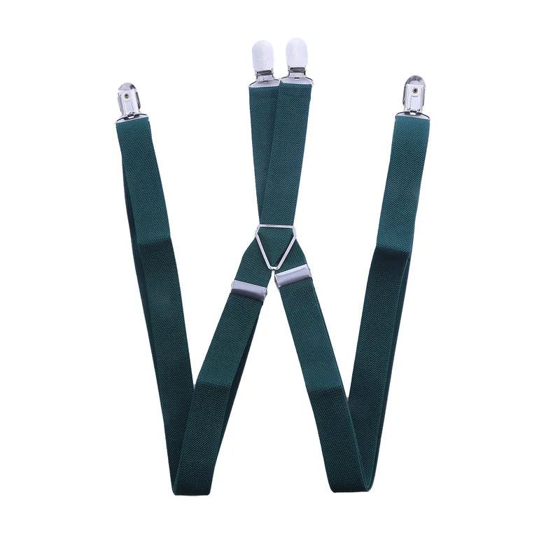 Suspenders Men Adjustable Elastic X Back Pants Women Suspender for Trousers 2.5CM Width 4 Clips Adjustable Elastic Back Braces