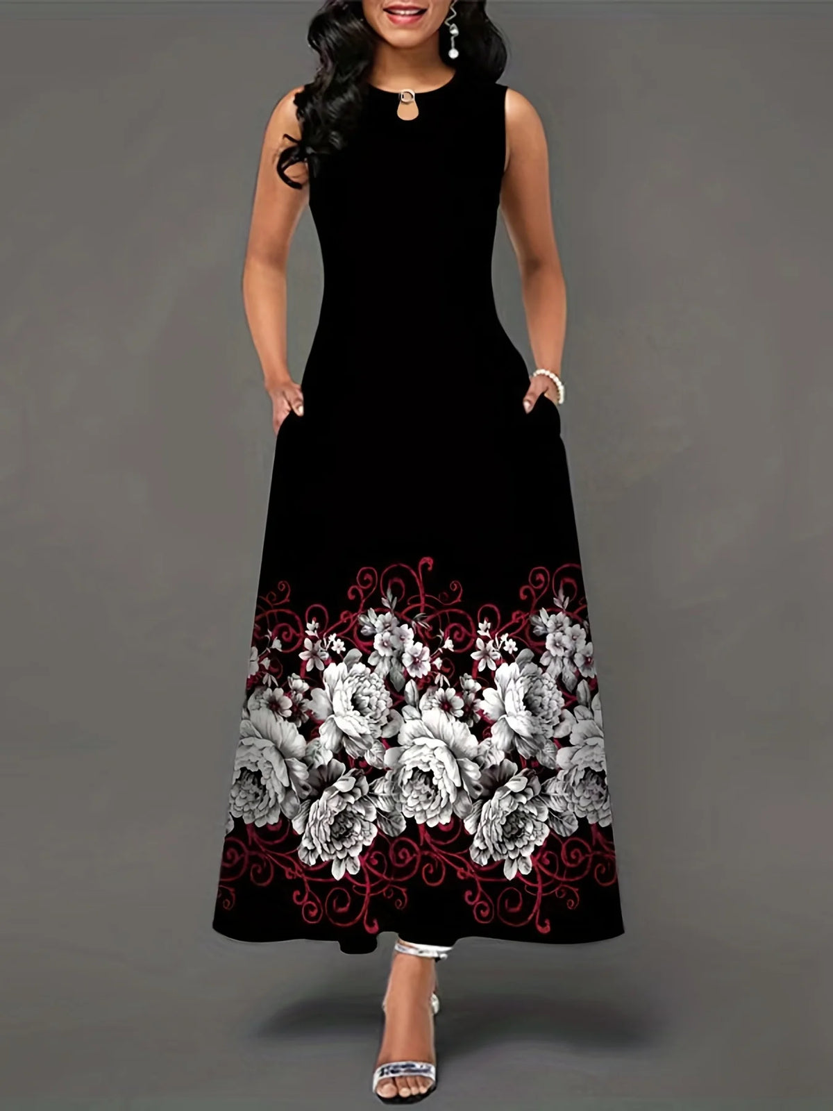 Novo vestido longo casual