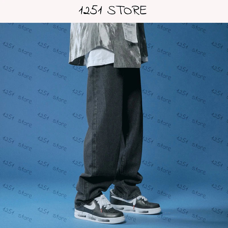 Calças Jeans reto masculino largo