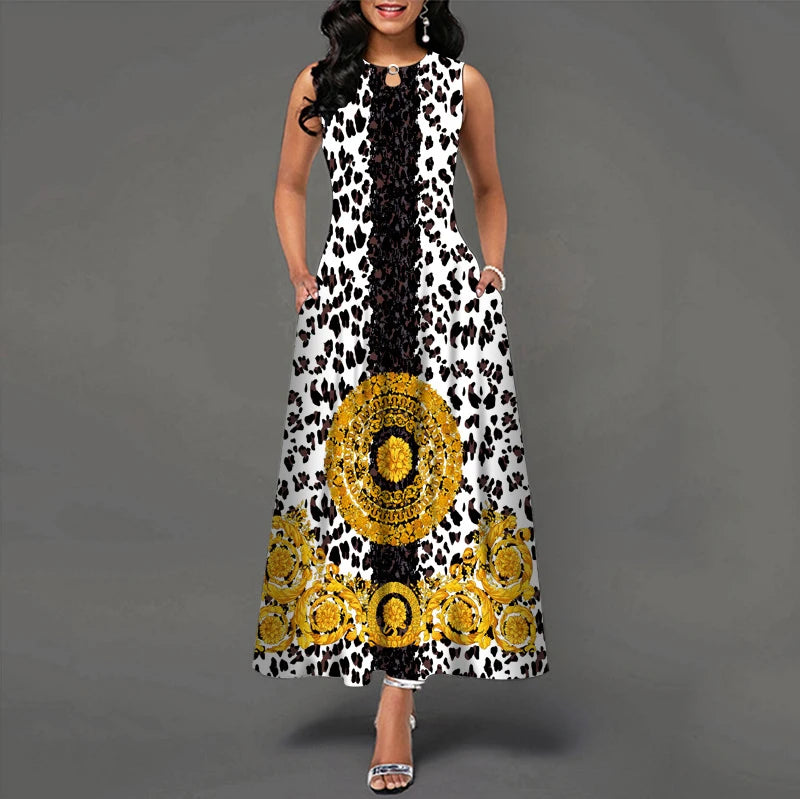 Novo vestido longo casual