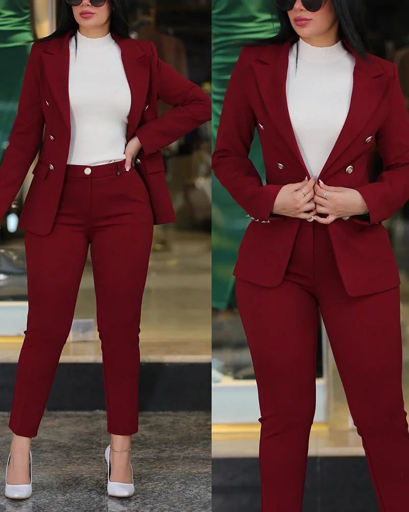 Conjunto de roupas de escritório feminino 2 peças