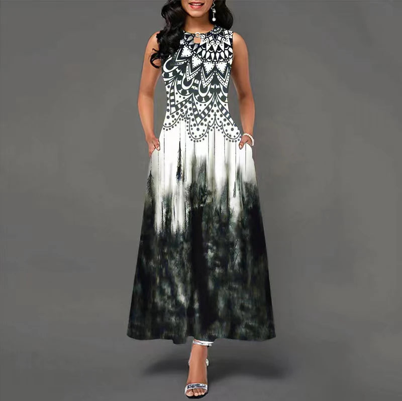 Novo vestido longo casual