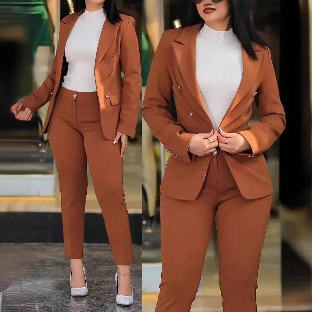 Conjunto de roupas de escritório feminino 2 peças