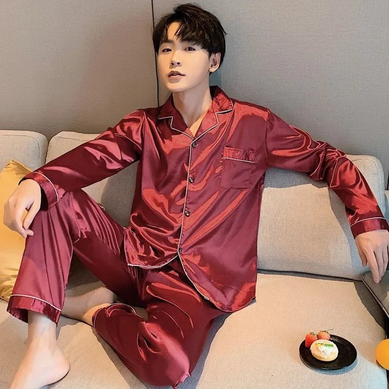 Conjuntos de pijamas casuais masculinos