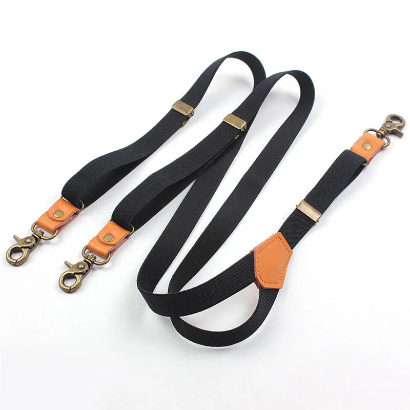 Suspensórios listrados vintage masculinos Y Back 3
