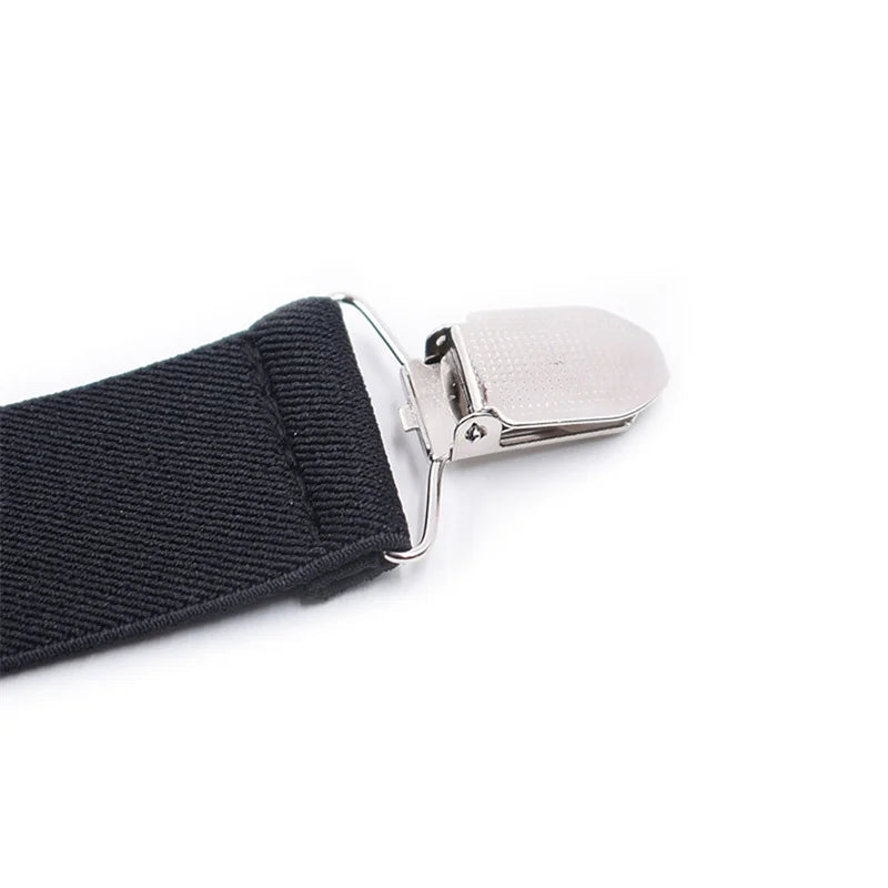 Suspenders Men Adjustable Elastic X Back Pants Women Suspender for Trousers 2.5CM Width 4 Clips Adjustable Elastic Back Braces