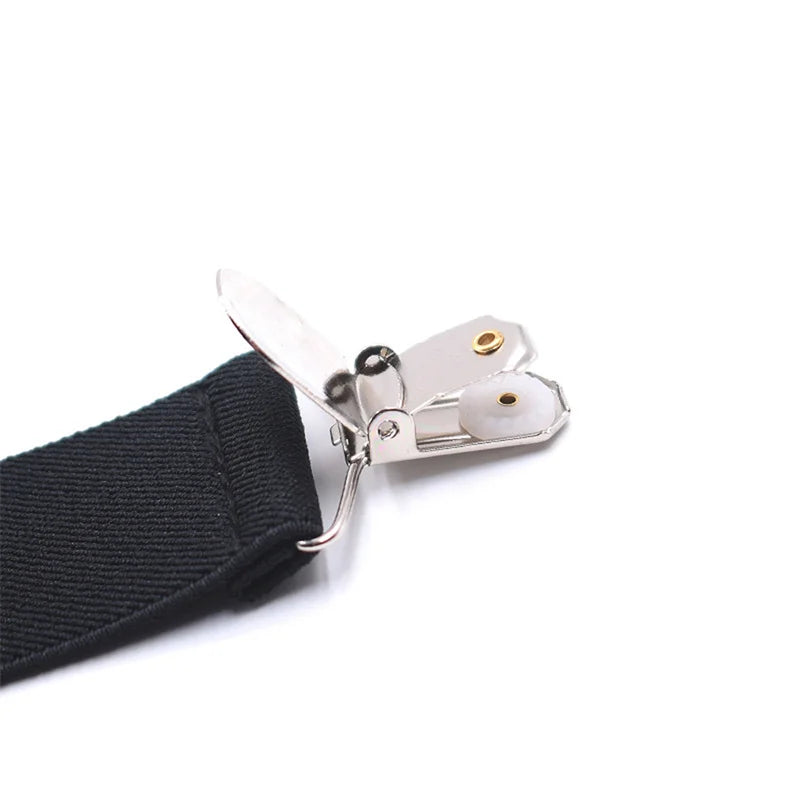 Suspenders Men Adjustable Elastic X Back Pants Women Suspender for Trousers 2.5CM Width 4 Clips Adjustable Elastic Back Braces