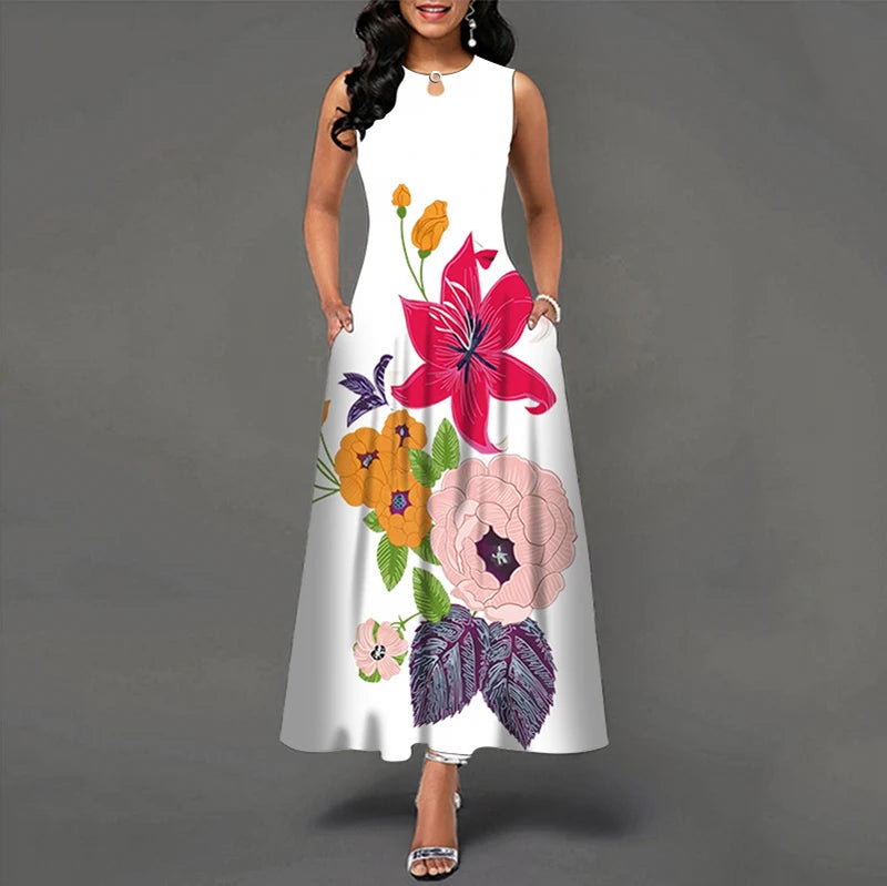 Novo vestido longo casual