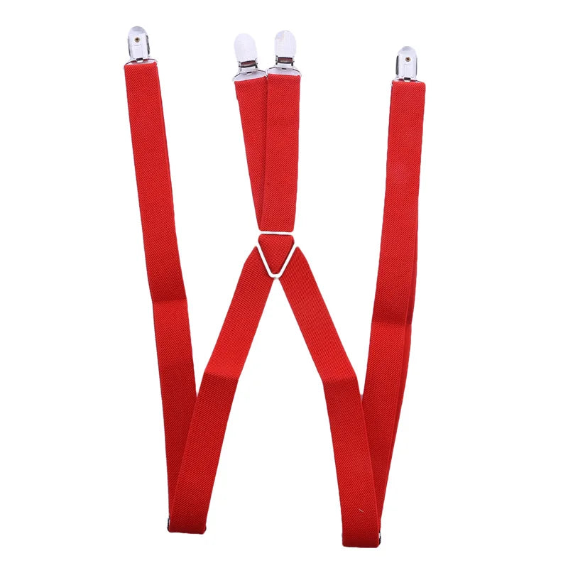 Suspenders Men Adjustable Elastic X Back Pants Women Suspender for Trousers 2.5CM Width 4 Clips Adjustable Elastic Back Braces