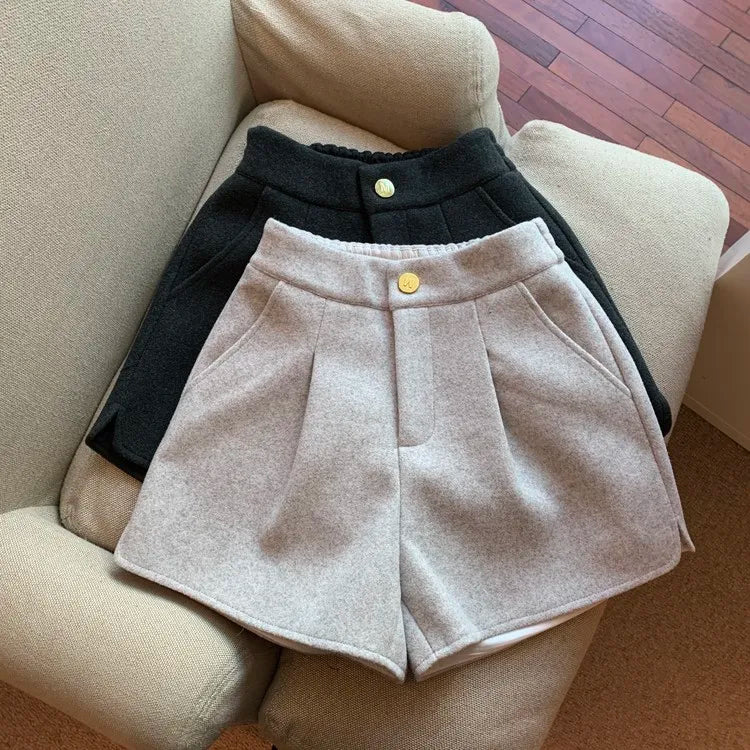 Shorts de lã femininos