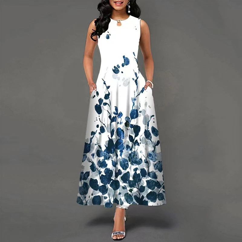 Novo vestido longo casual