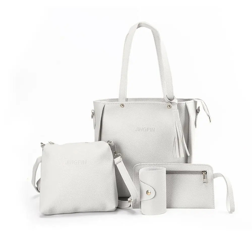 Conjunto Padrão Couro Bolsas de Ombro Bolsa Senhoras