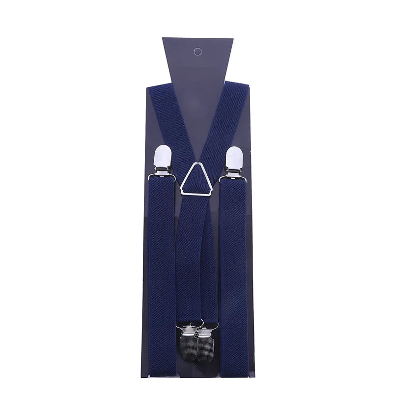 Suspenders Men Adjustable Elastic X Back Pants Women Suspender for Trousers 2.5CM Width 4 Clips Adjustable Elastic Back Braces
