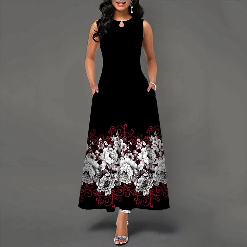 Novo vestido longo casual
