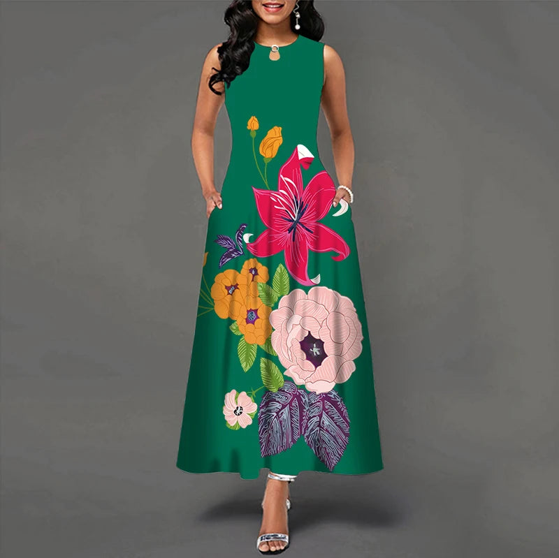Novo vestido longo casual