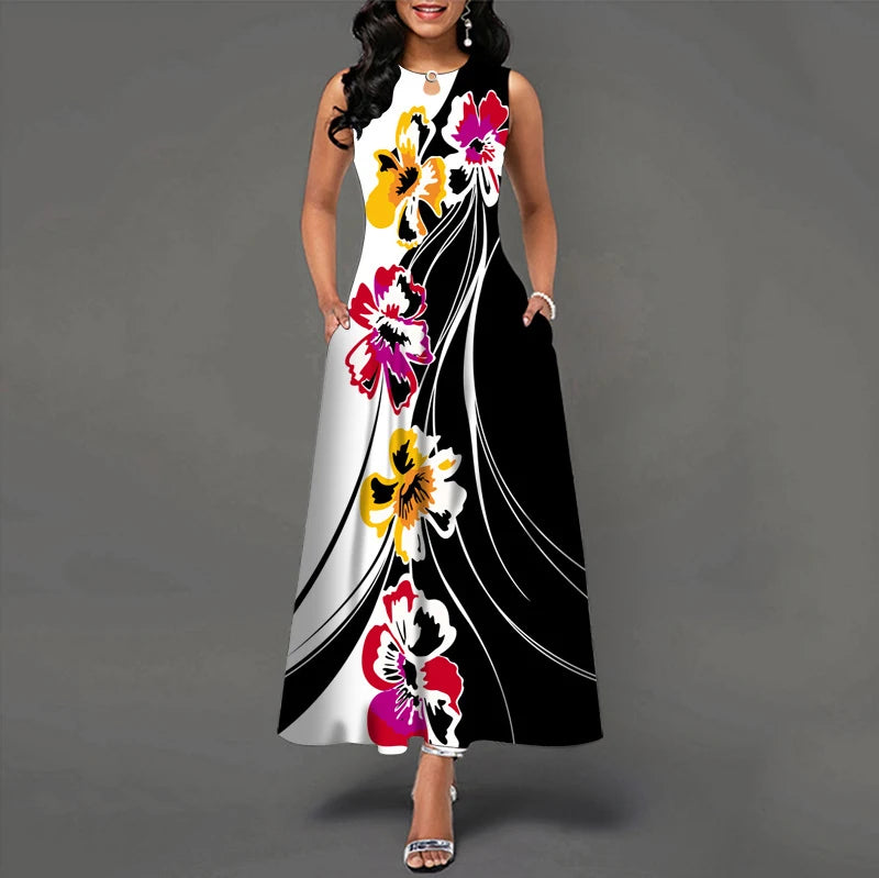 Novo vestido longo casual