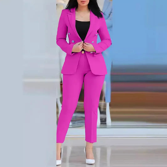 Conjunto de roupas de escritório feminino 2 peças