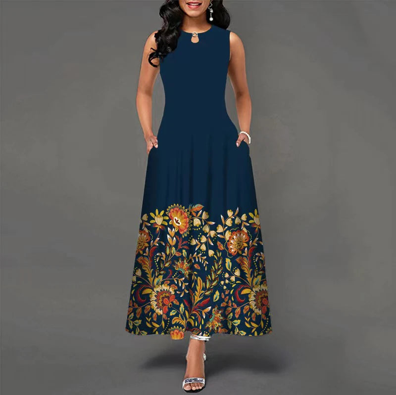 Novo vestido longo casual