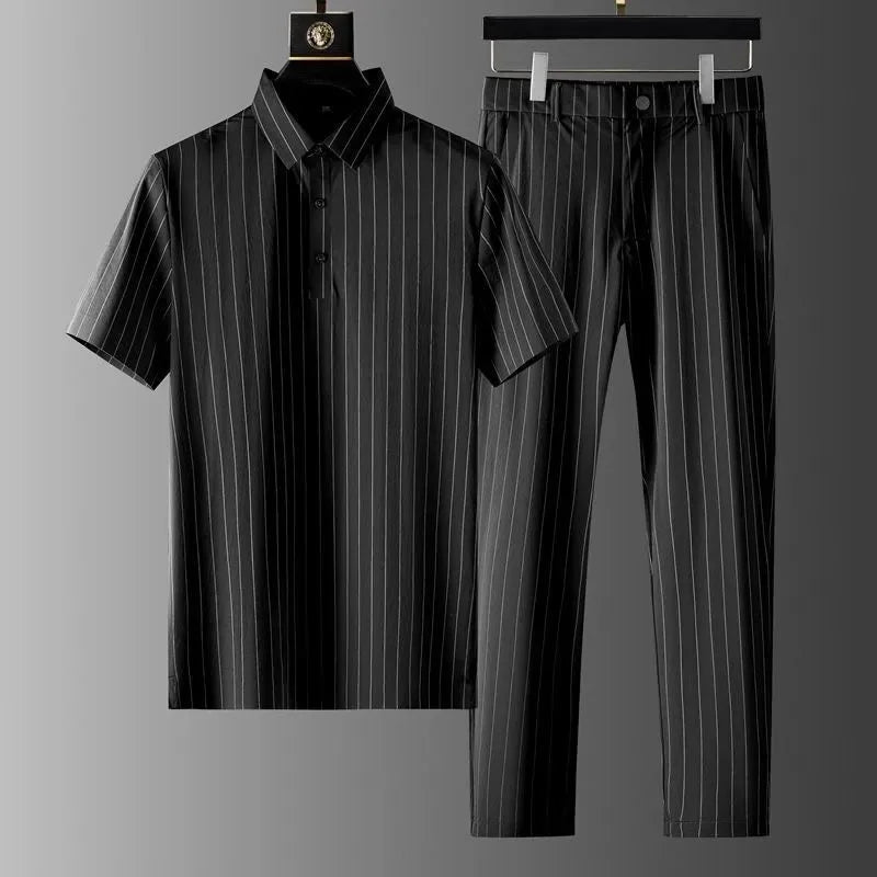 erno Masculino Casual Relaxado Confortável Respirável Alta Qualidade Plus Size Conjunto de Duas Peças