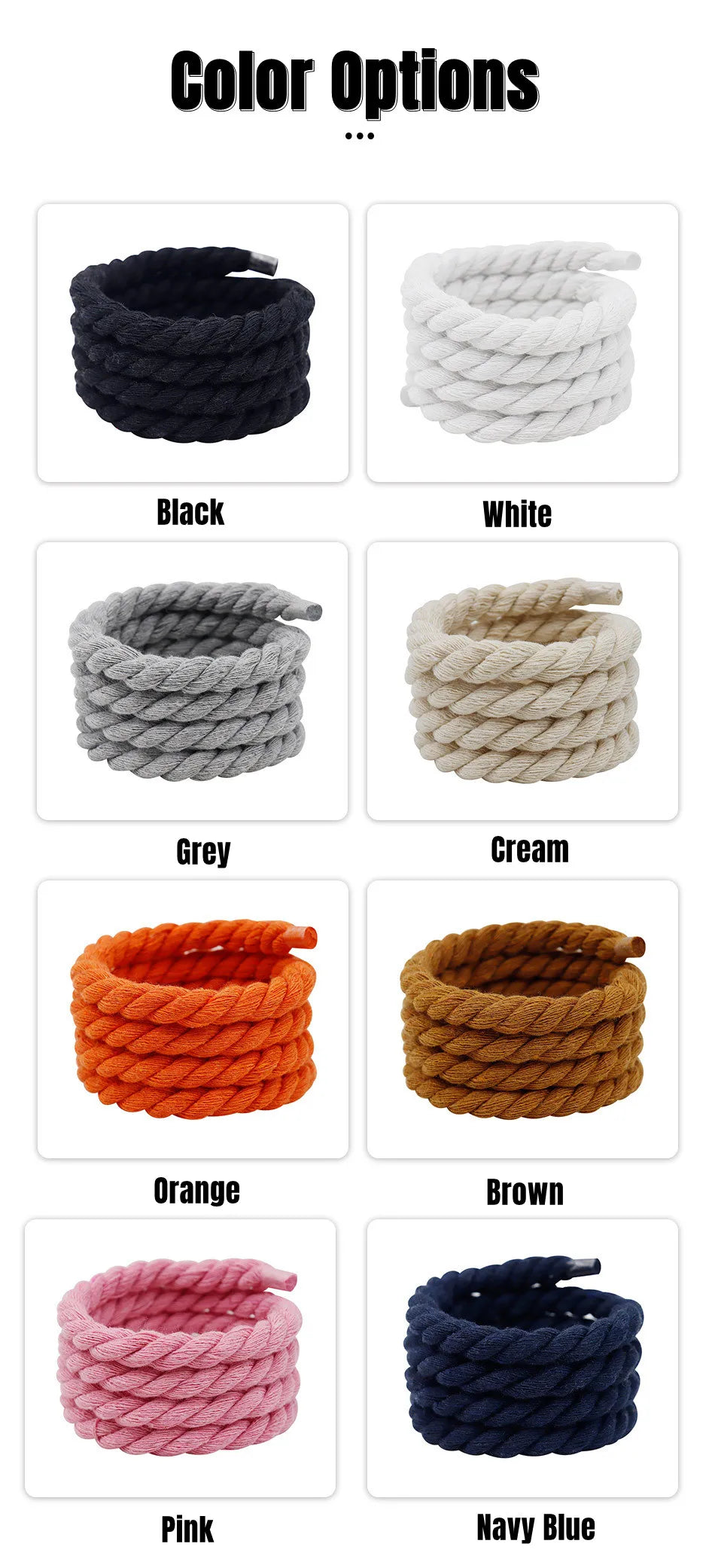 New Fashion 10MM Width Round Linen Shoelaces for Sneakers Suitable Board Shoes Canvas AF1/AJ Shoe Rope Sport Shoelace Decoration