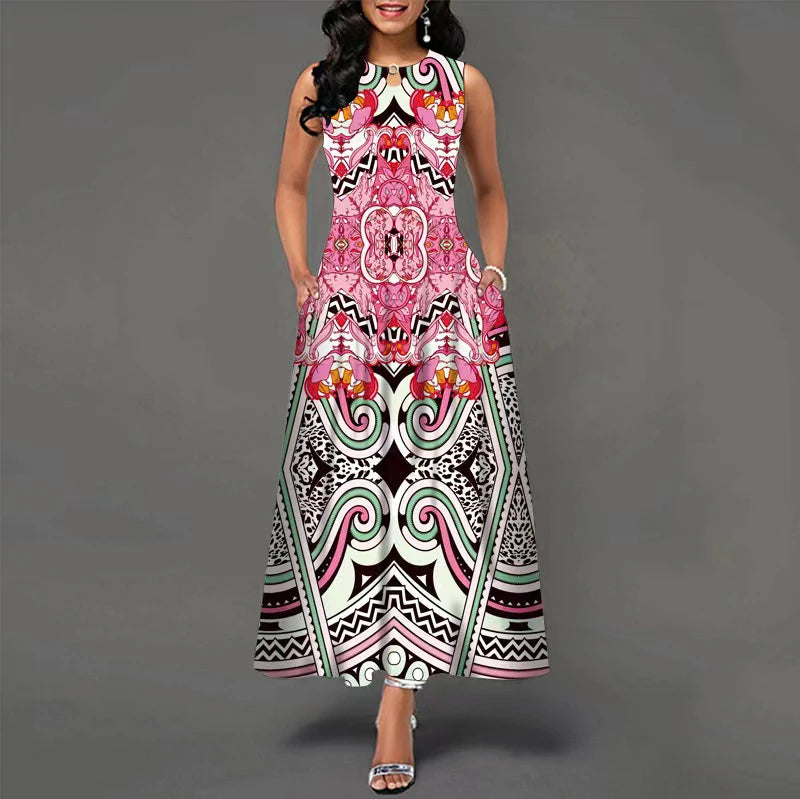 Novo vestido longo casual