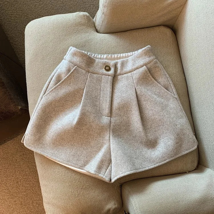 Shorts de lã femininos