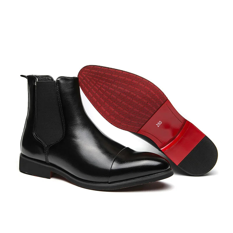 Botas masculinas de couro de marca de luxo