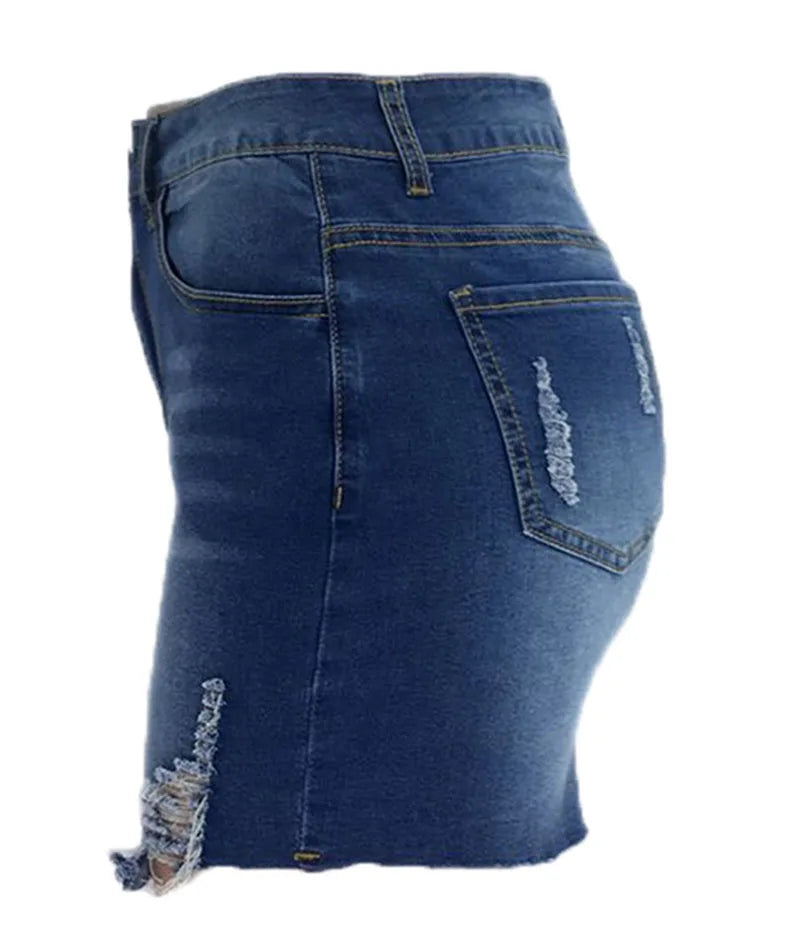 Saia jeans curta feminina casual