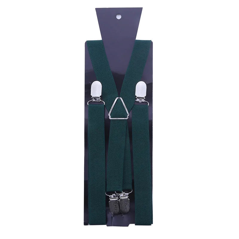 Suspenders Men Adjustable Elastic X Back Pants Women Suspender for Trousers 2.5CM Width 4 Clips Adjustable Elastic Back Braces
