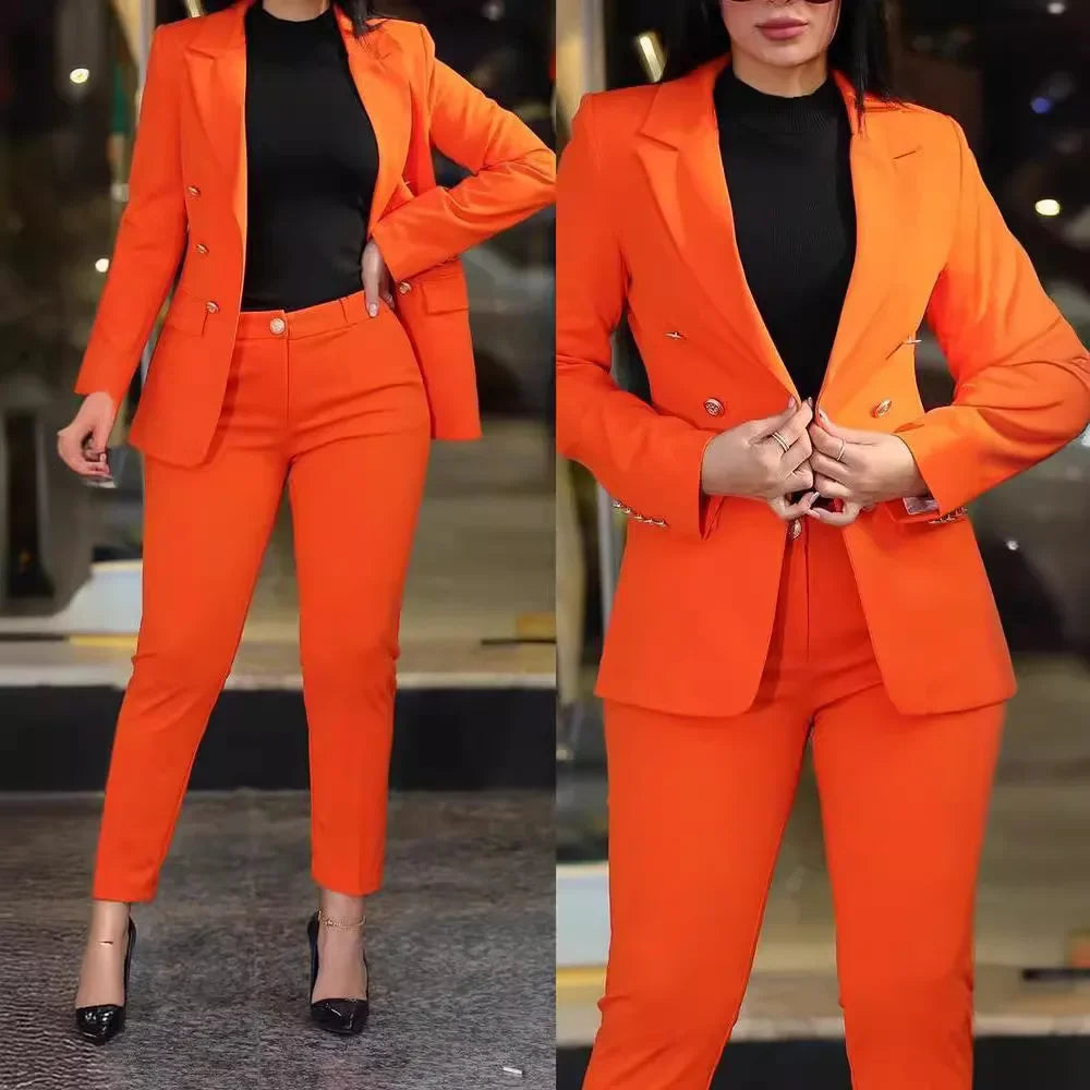 Conjunto de roupas de escritório feminino 2 peças