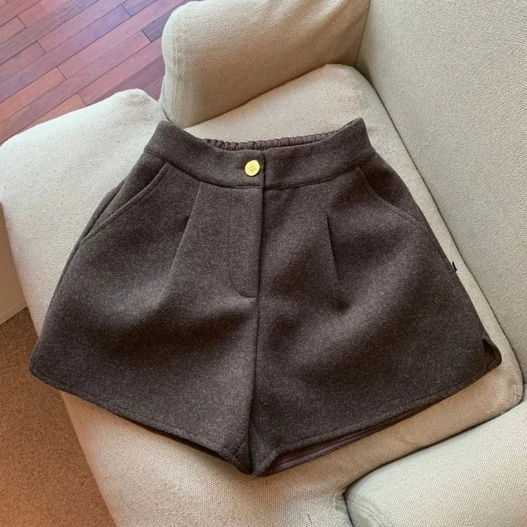 Shorts de lã femininos