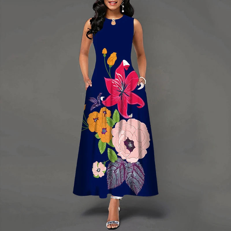 Novo vestido longo casual
