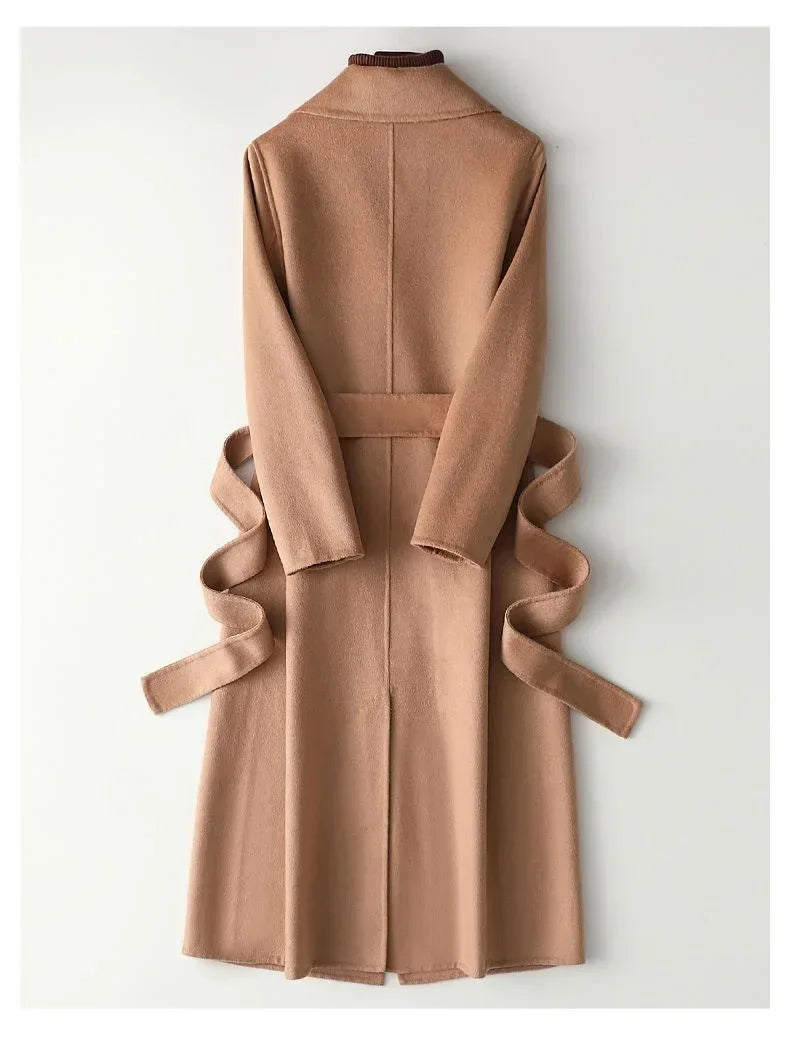 Moda Casaco de lã dupla face para mulheres