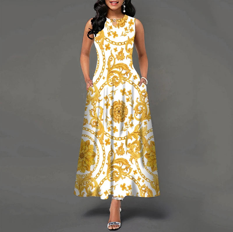 Novo vestido longo casual