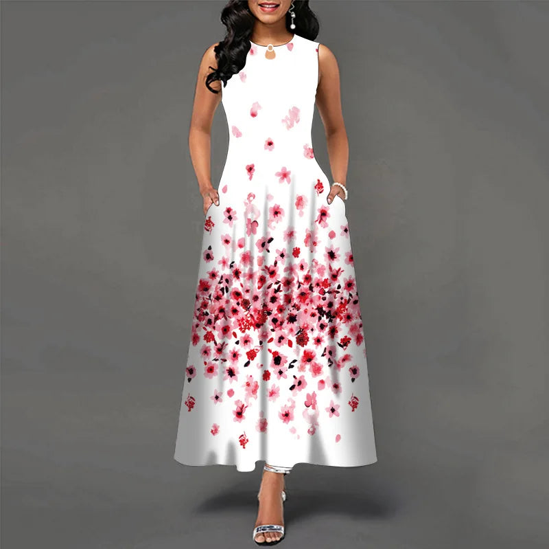 Novo vestido longo casual