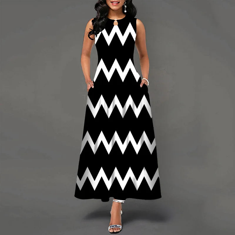 Novo vestido longo casual