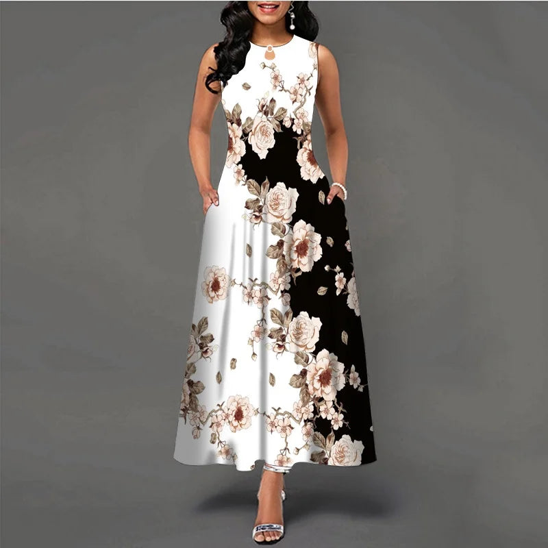 Novo vestido longo casual