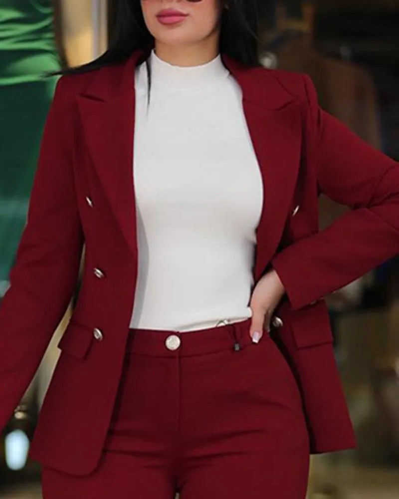 Conjunto de roupas de escritório feminino 2 peças