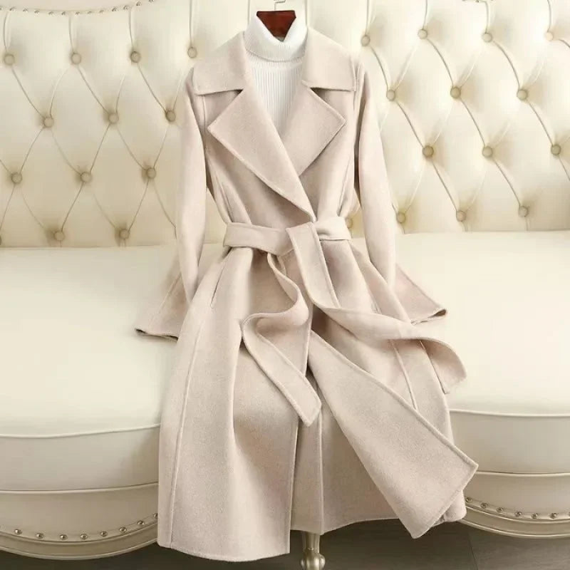 Moda Casaco de lã dupla face para mulheres